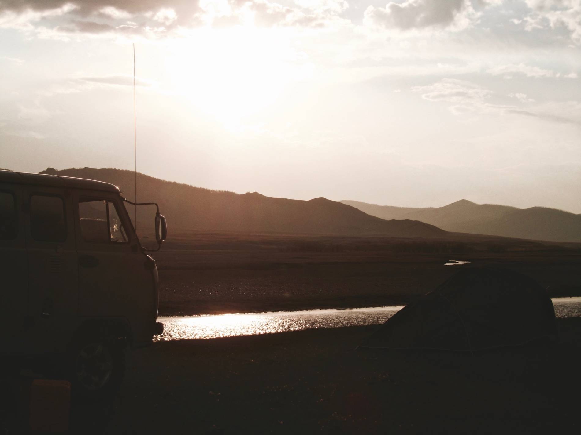 coucher du soleil mongolie