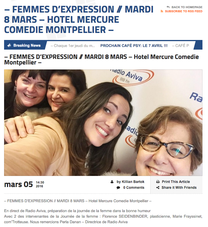 Article Radio Aviva Femmes d'expression