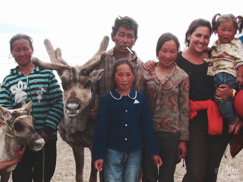 Famille cerf mongolie