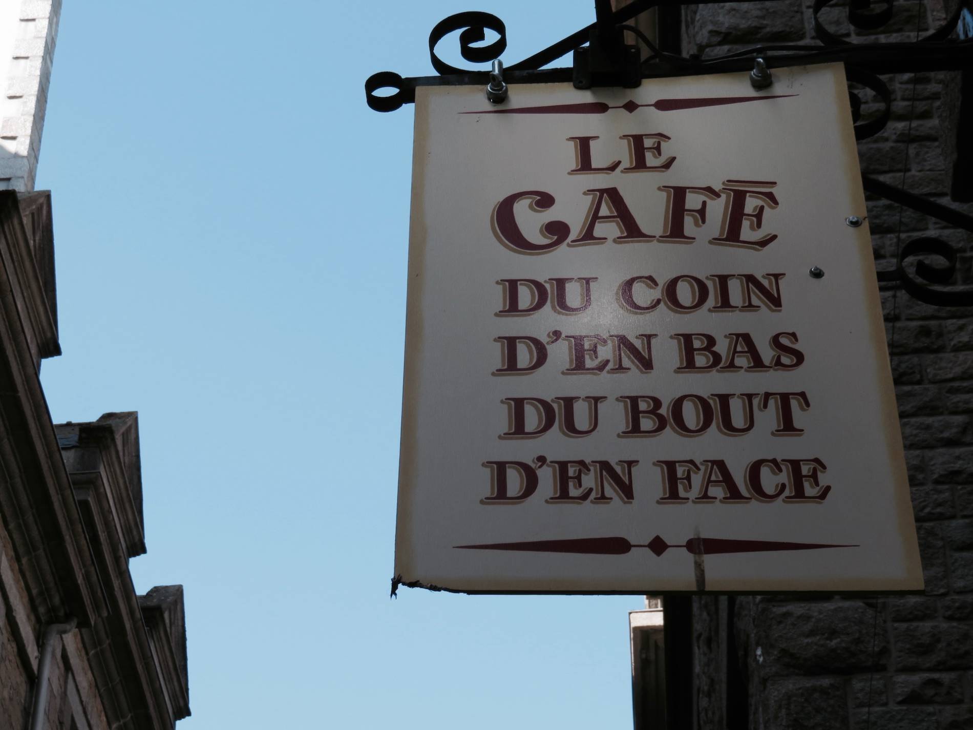 le café du coin d'en bas du bout d'en face